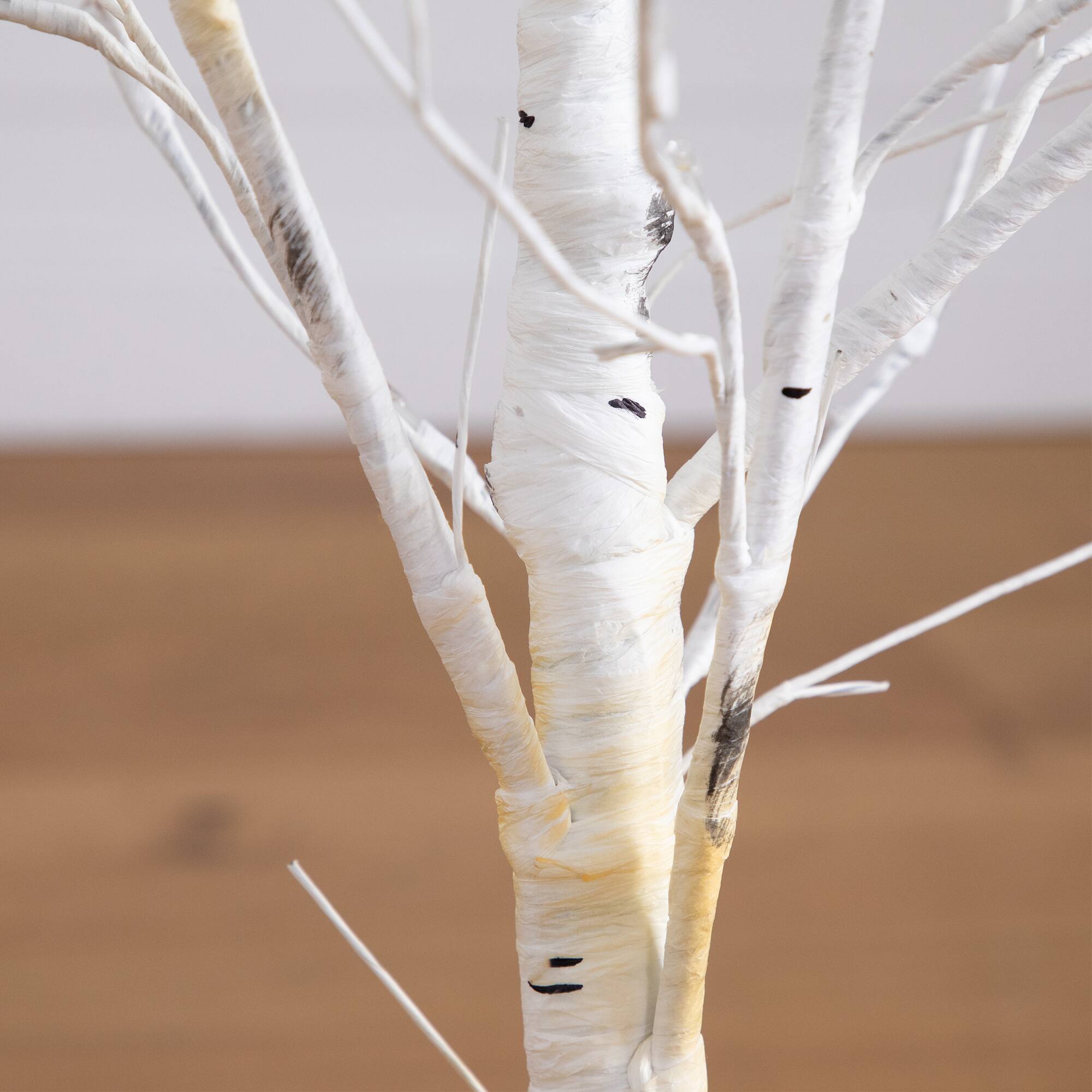 4ft. Pre-Lit White Birch Artificial Christmas Tree, White LED Lights